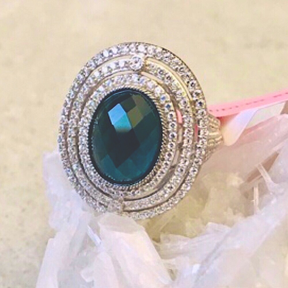 Judith Ripka London Blue Topaz & Diamonique Ring